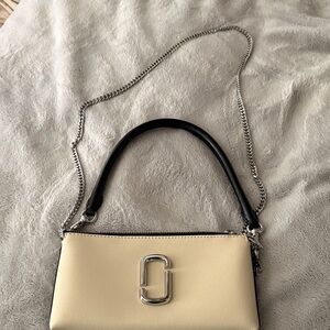Elegant Cream and Black Handbag